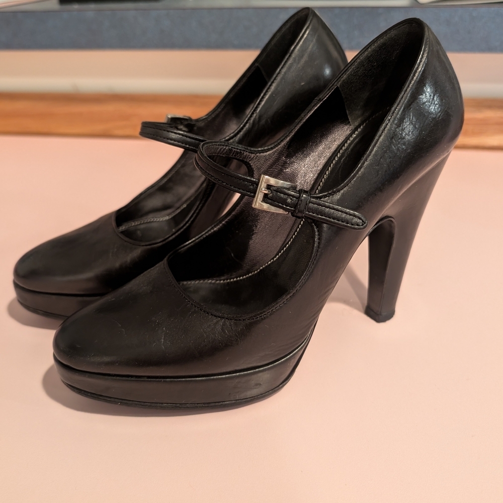 Prada Black Mary Jane Heels